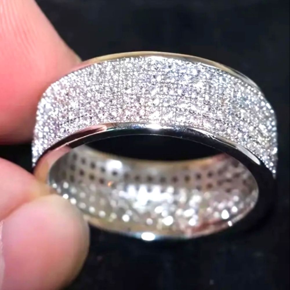 Elegant Lab Created Diamond unisex wedding band ring
